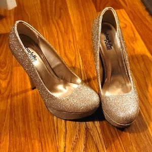 Gold Glitter Heels